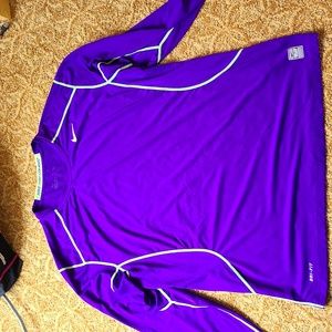 Nike Pro Combat Purple Lime green trim Pro workout layer jersey